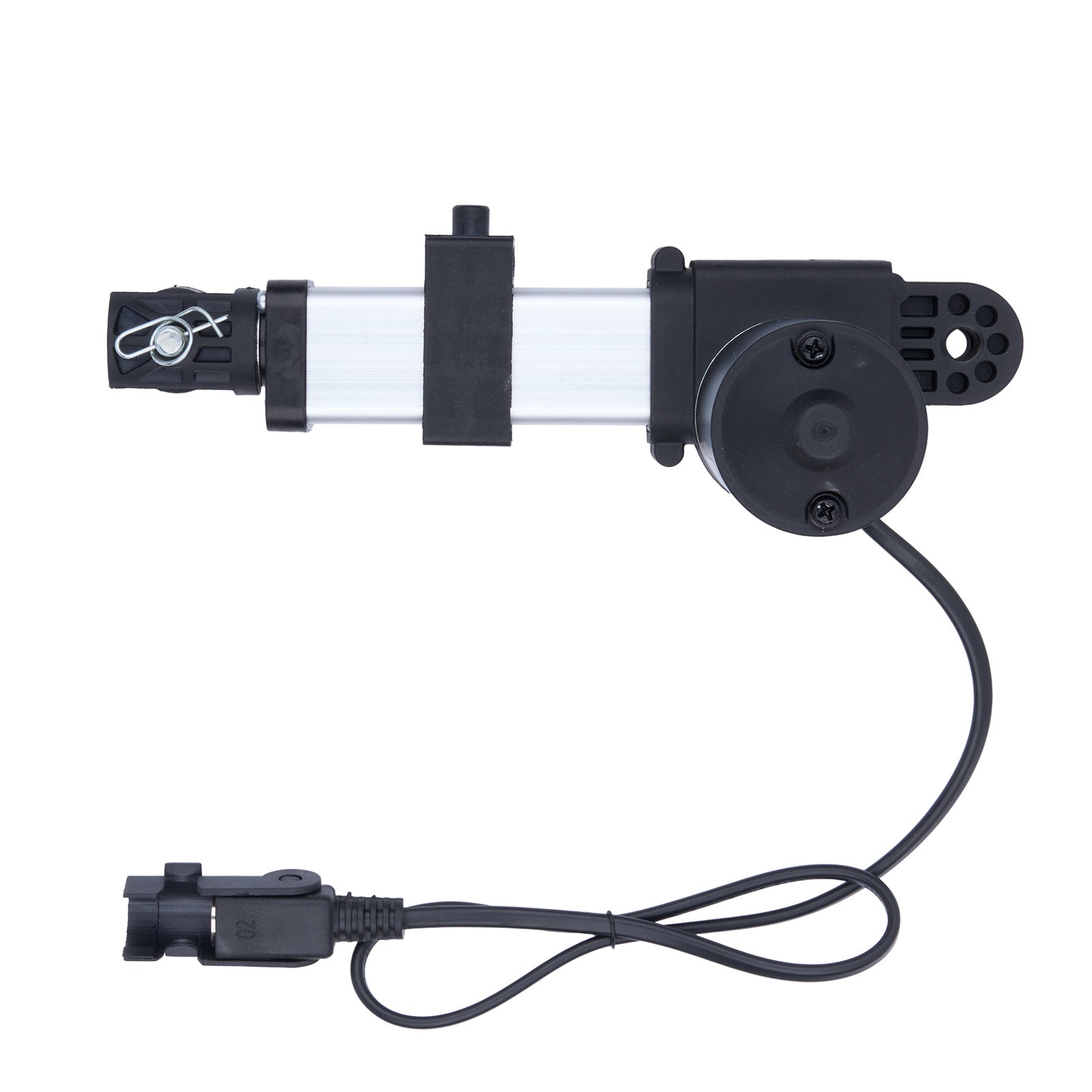 Mechanical device with a cable on a white background