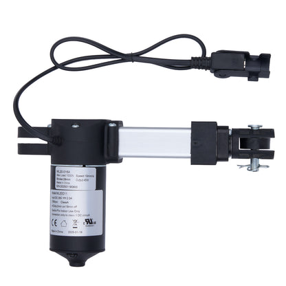 Electric actuator with power cord on a white background