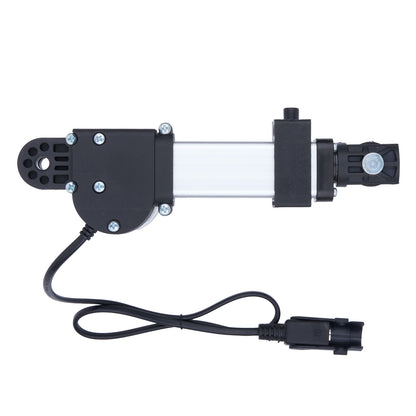 Mechanical device with black and silver components on a white background