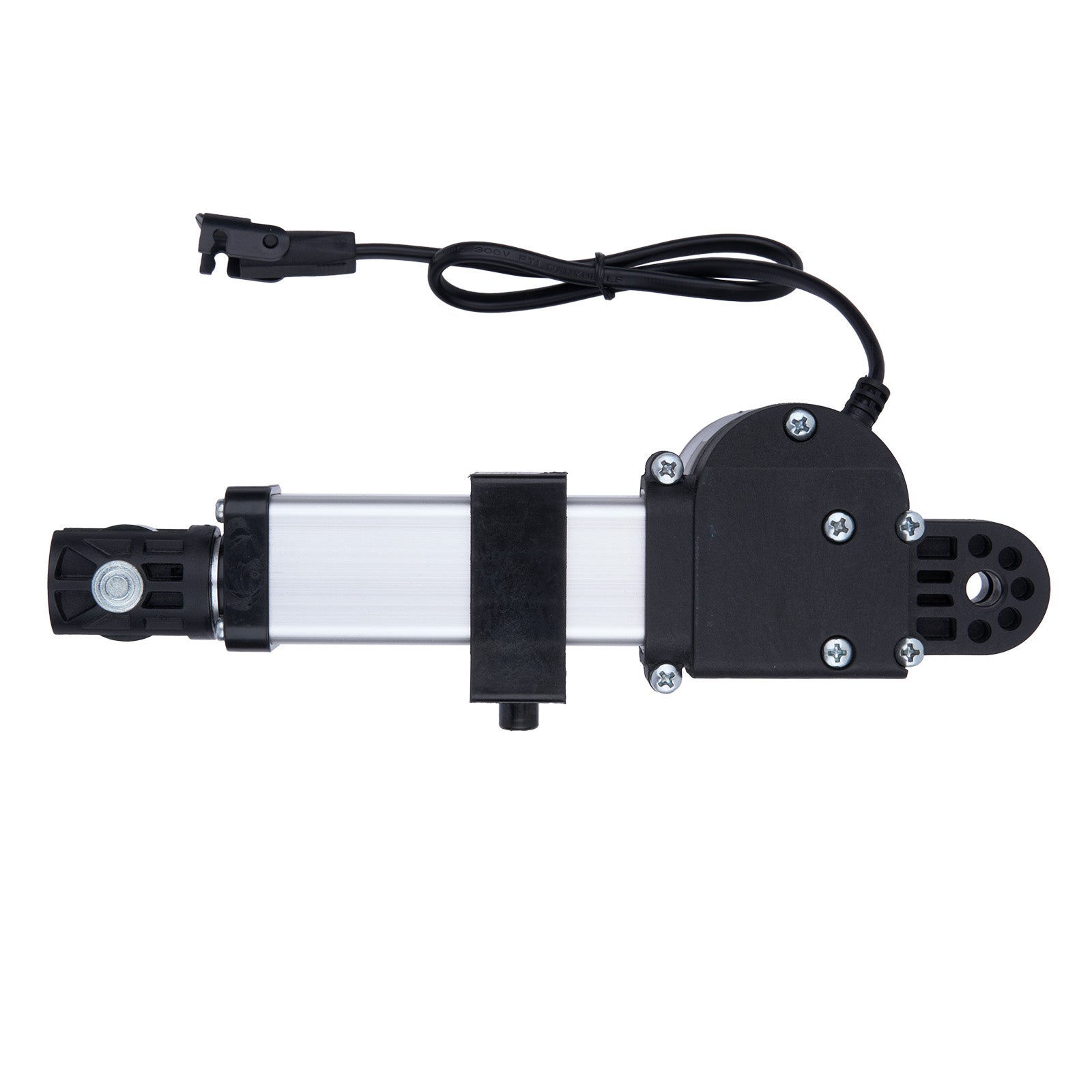 Mechanical linear actuator with a cable on a white background