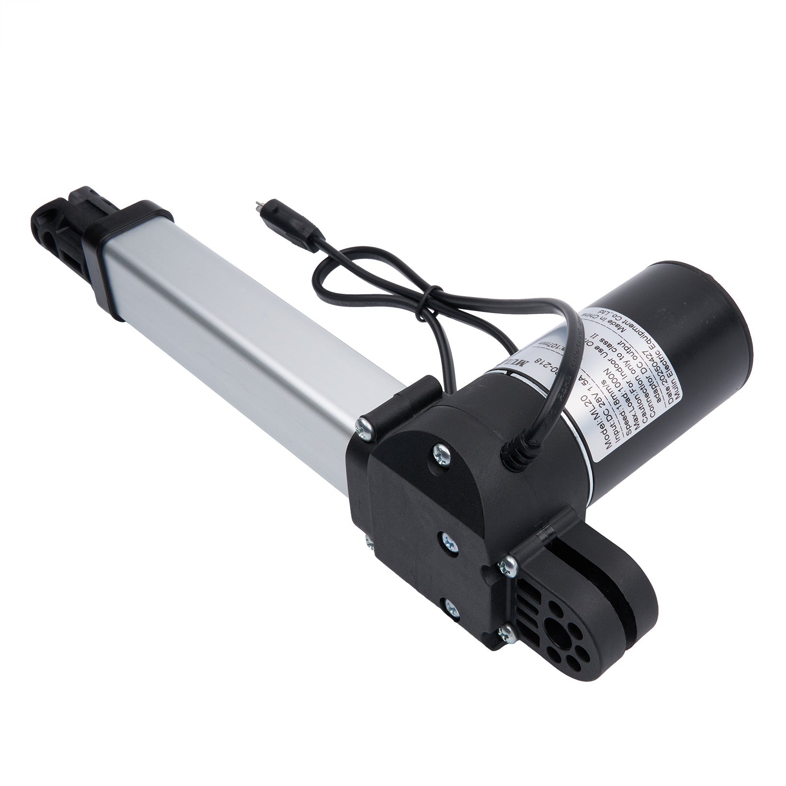 Electric linear actuator with cable on a white background