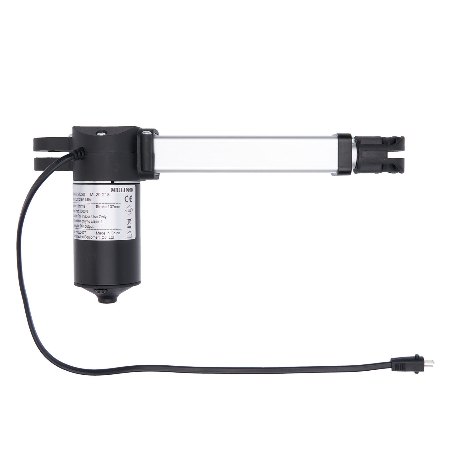 Black electric pump with cables on a white background