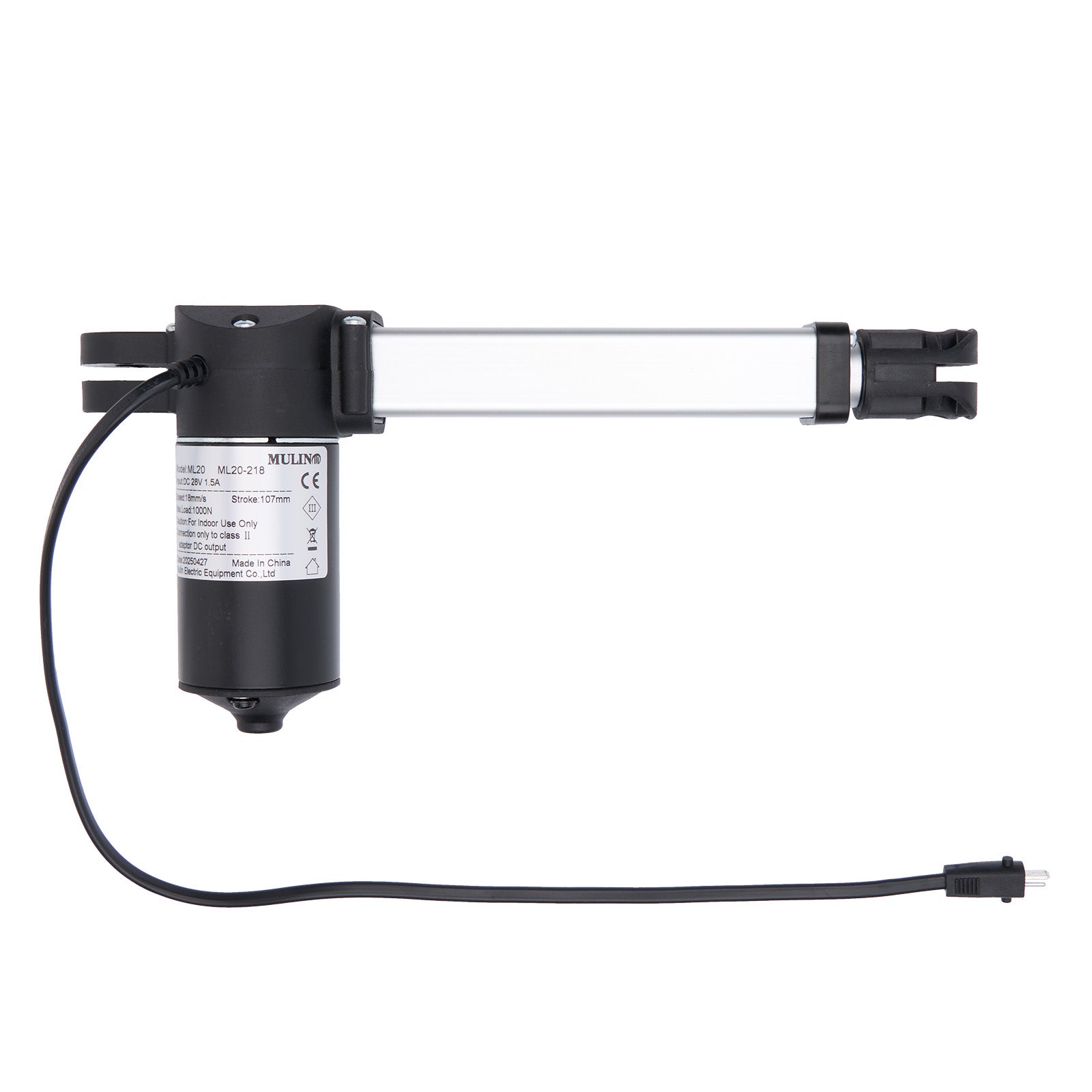 Black electric pump with cables on a white background