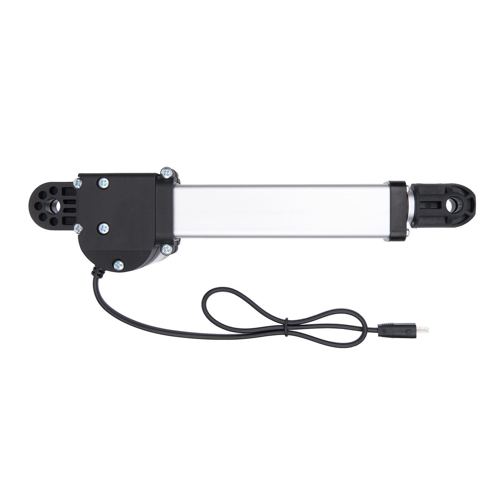 Mechanical linear actuator with cable on a white background