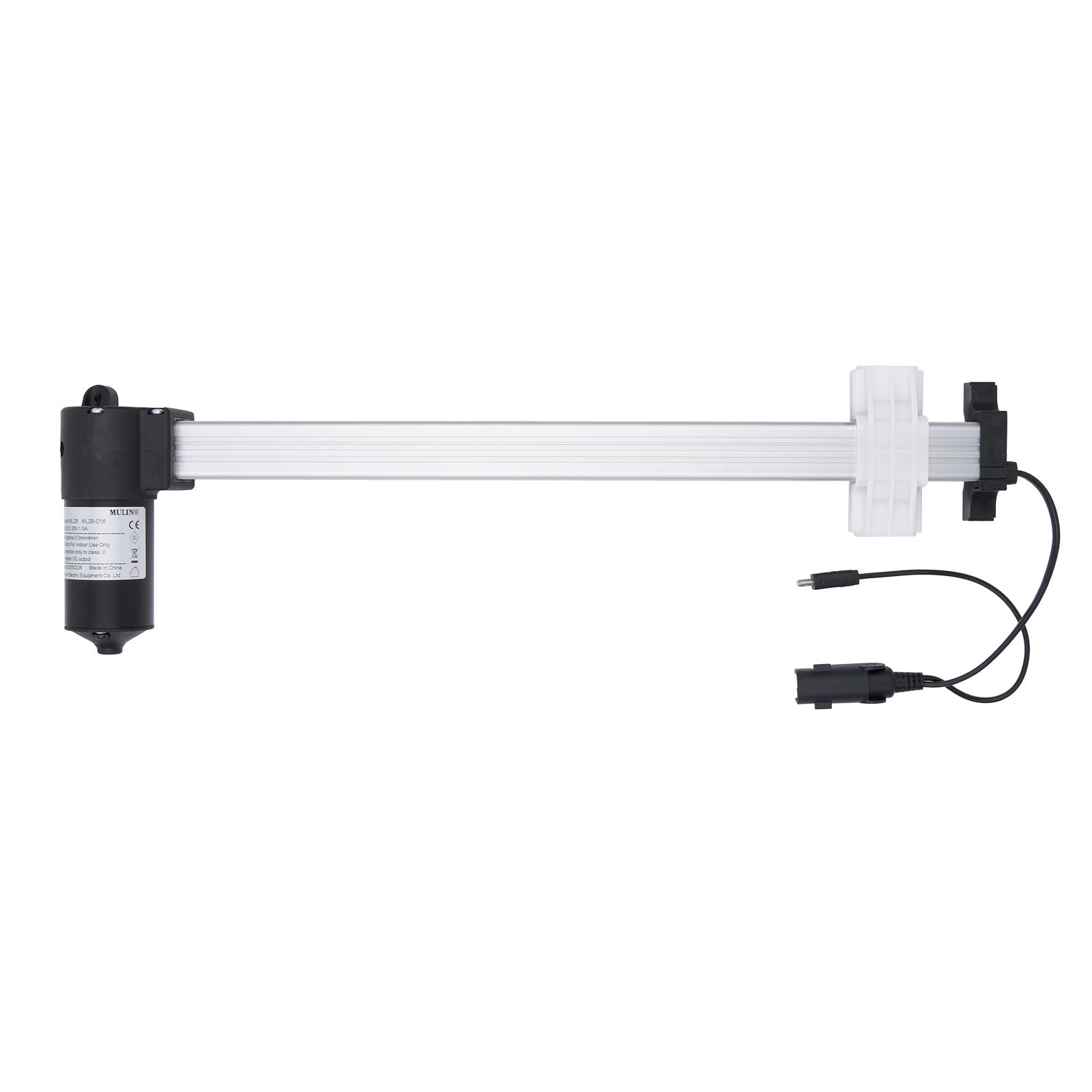 Mechanical arm with joints and cables on a white background