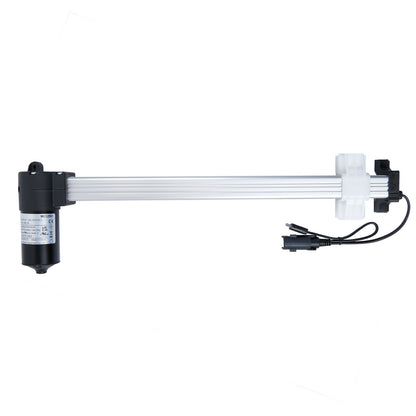 A MULIN ML28-018C linear actuator, primarily in black color, with visible components and cables.