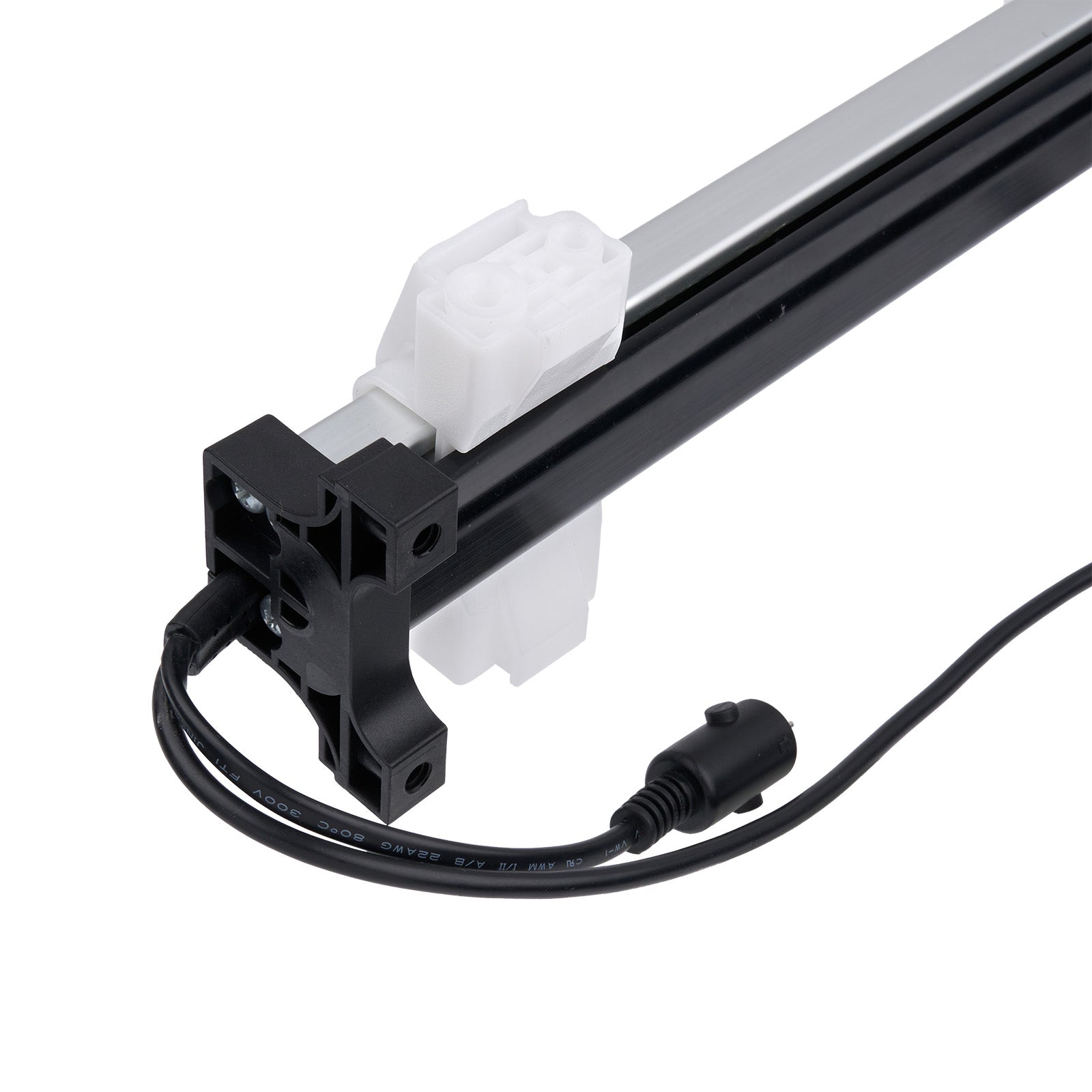 Mechanical arm with a cable on a white background