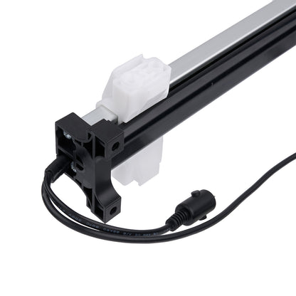 Mechanical arm with a cable on a white background