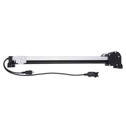 Light bar with black housing and power cord on a white background