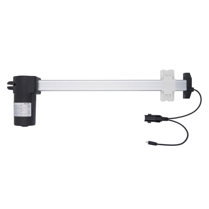 Electronic component with a black cylindrical part, white central section, and black cable on a white background