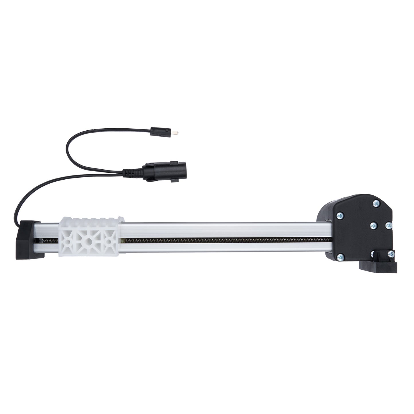 Mechanical arm with a cable on a white background