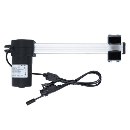 A MULIN ML8-175A linear actuator with three cables and plugs, including a male 2 pin plug, a female 5 pin plug, and a female 2 pin plug.