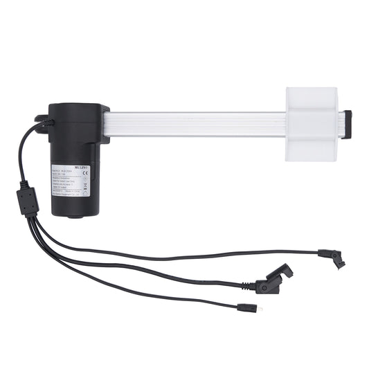 Electrical component with black housing and white cable on a white background