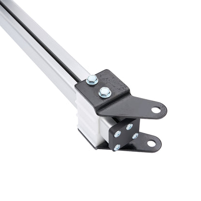 Metal bracket with screws on a white background