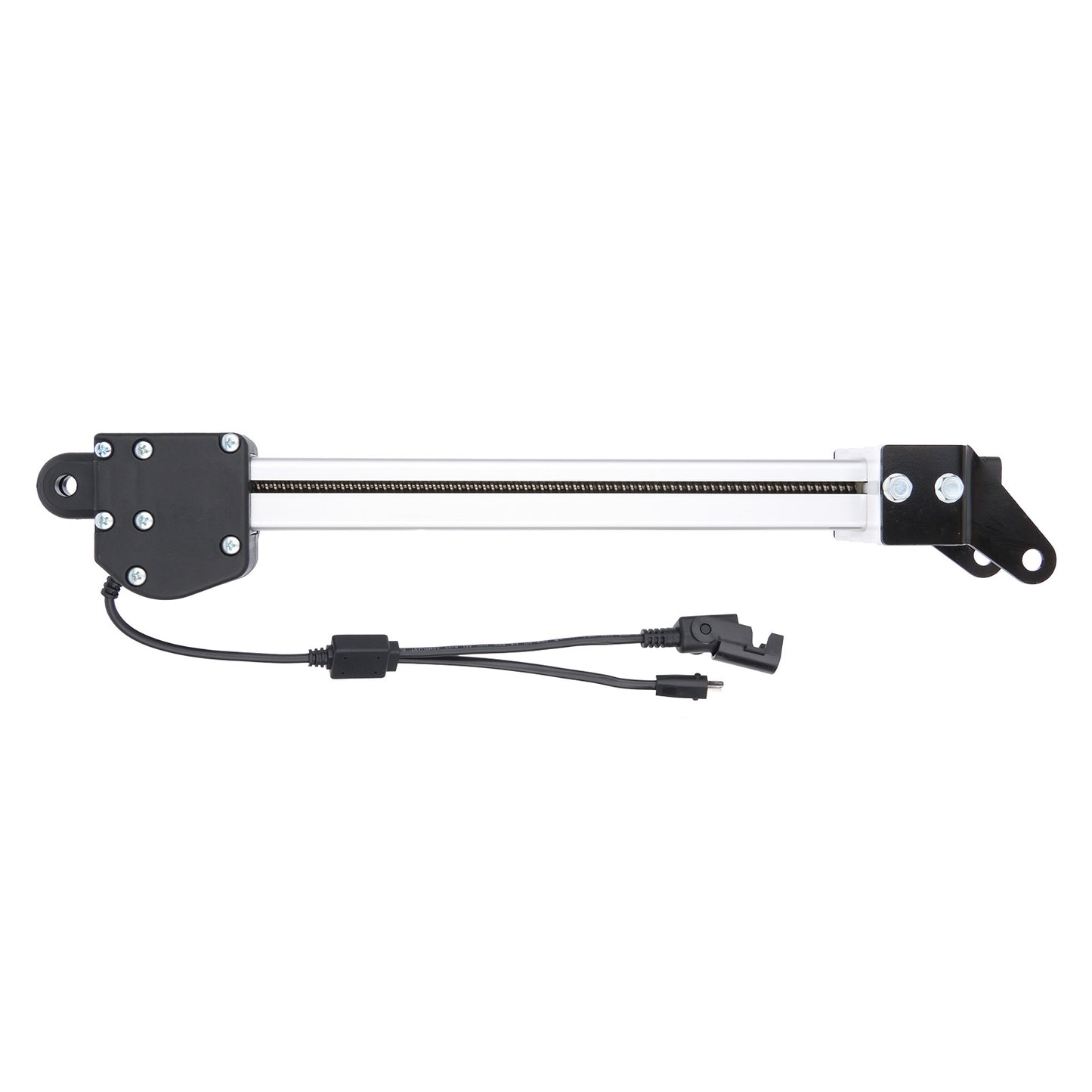 Mechanical arm with joints and wiring on a white background
