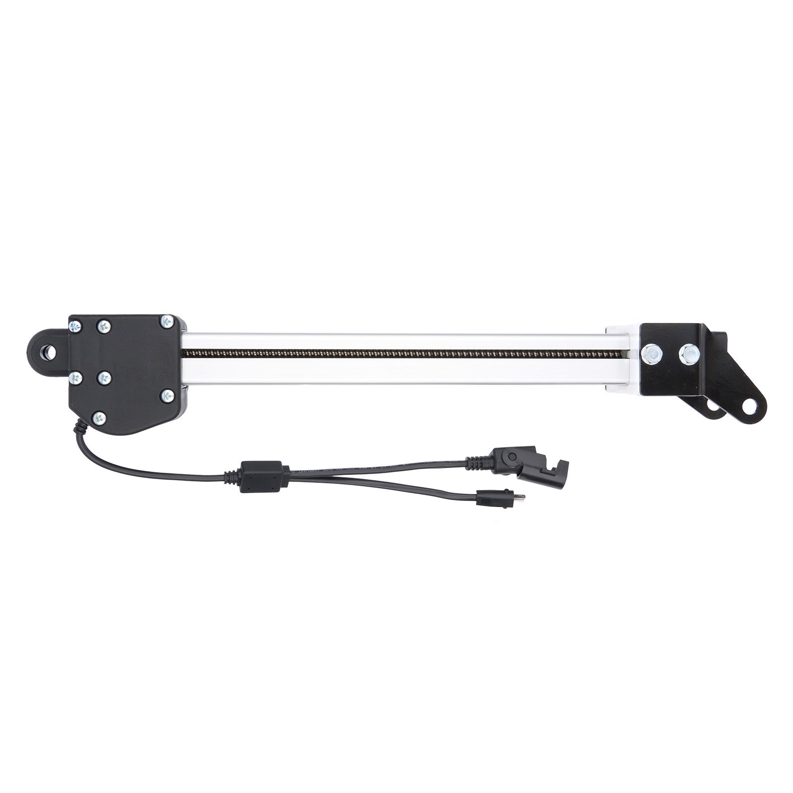 Mechanical arm with joints and wiring on a white background
