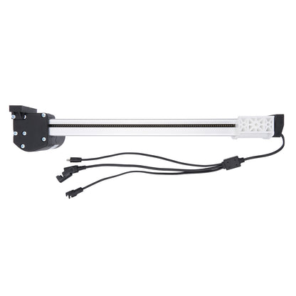 Mechanical arm with cables on a white background