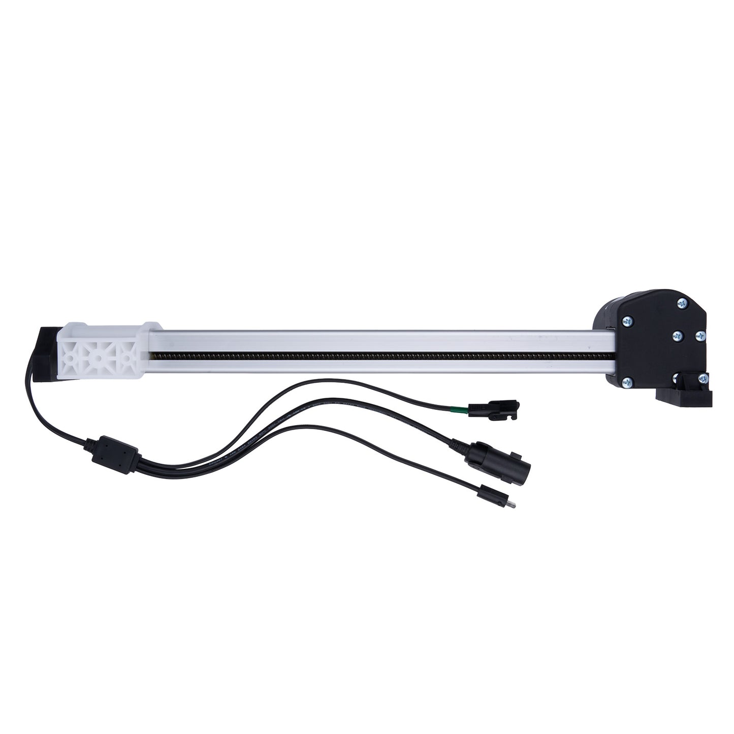 Mechanical arm with two cables on a white background