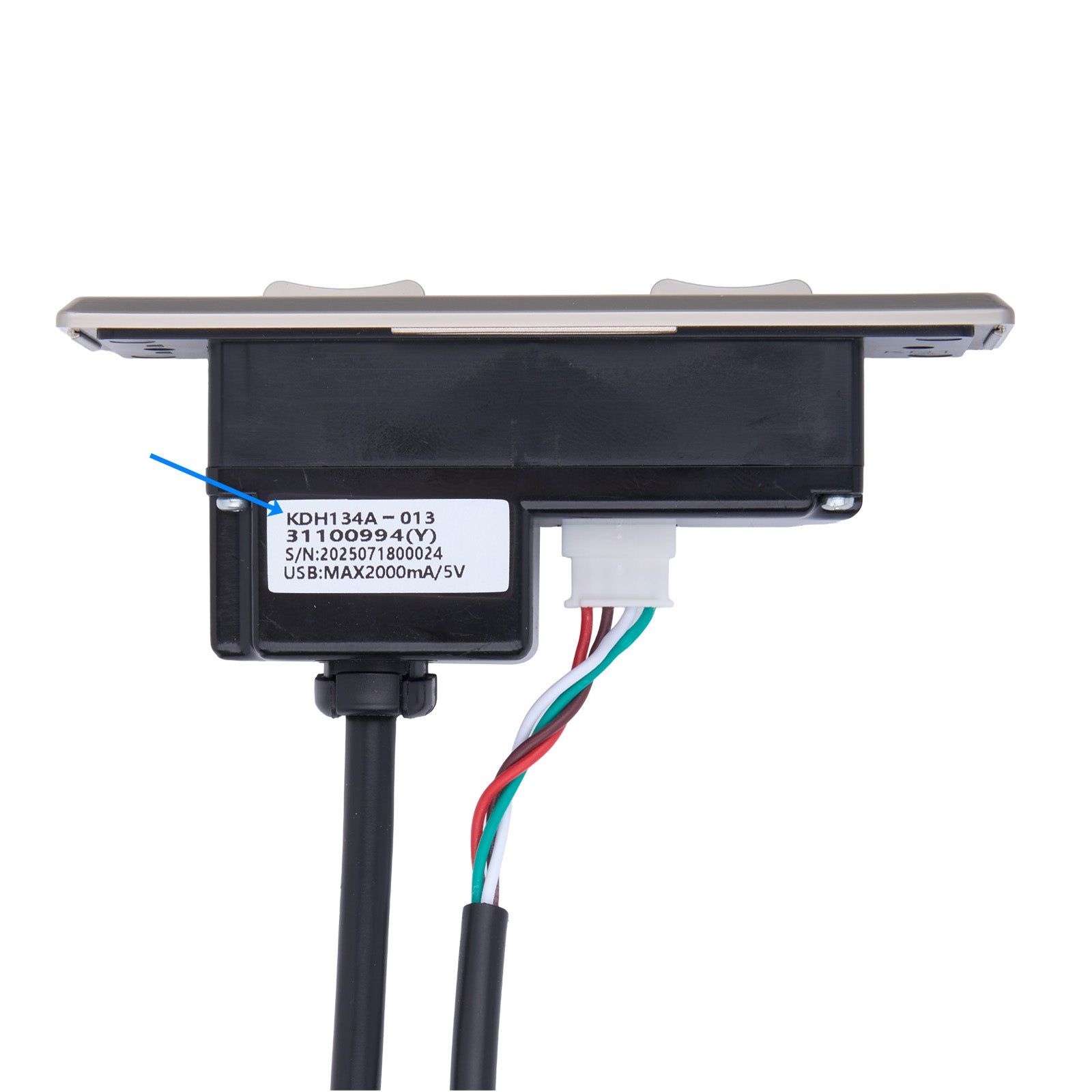 Electrical component with wiring on a white background