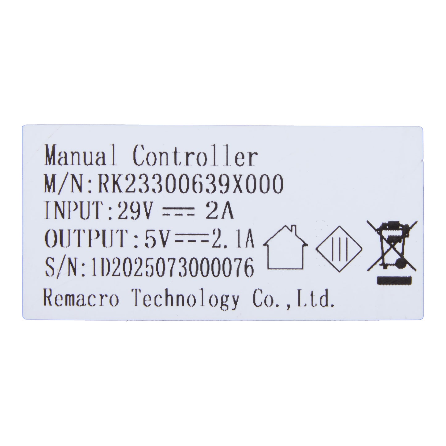 Model number tag of the RK23300639X000 Trapezoid Wireless Charging Panel