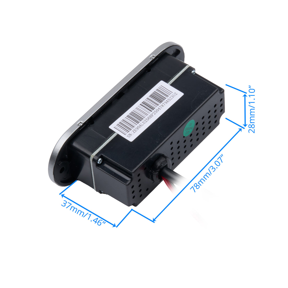 Mounting Block Dimensions of eMoMo HX90ALU Switch for Lift Chair and Power Recliner with 3 Buttons, 2 Plugs and a USB Port