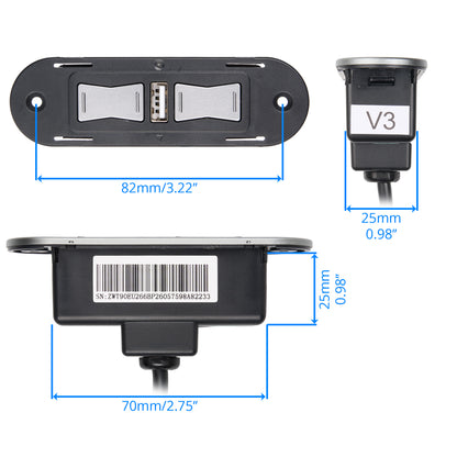 Mounting Block Dimensions of eMoMo HX90EU 4 Button Switch with USB Port and Dual 5-Pin Plugs for Recliner Lift Chair