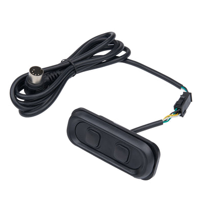 Black sensor with cable on a white background