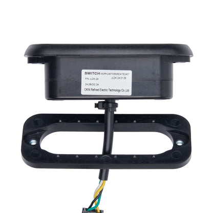 Black electronic device with wiring on a white background