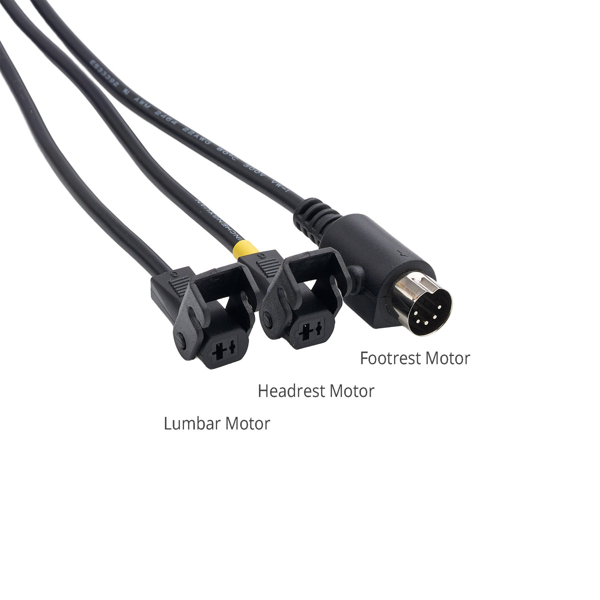 Output connectors of 7-Button Remote Controller with 3 Connectors for 3-Motor Recliners