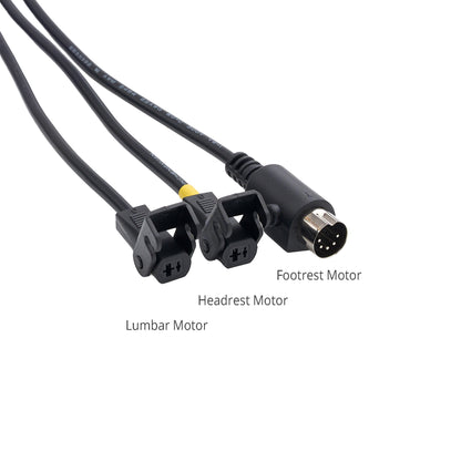 Output connectors of 7-Button Remote Controller with 3 Connectors for 3-Motor Recliners