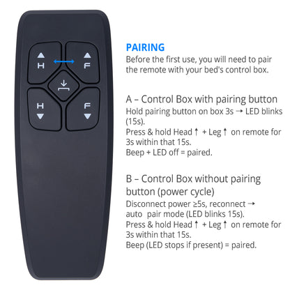 KDH139-Y001 5 Button Wireless Remote Controller for Adjustable Bed Base