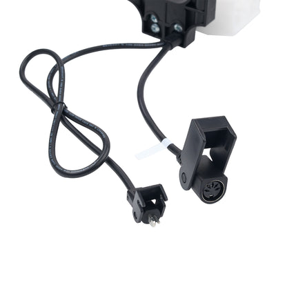 Black electrical adapter cable with a multi-pin connector and a clamp-style plug, shown on a plain white background.
