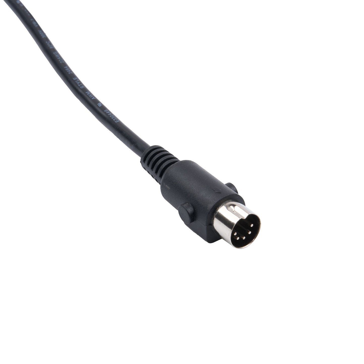 Black cable with a 5-pin connector on a white background