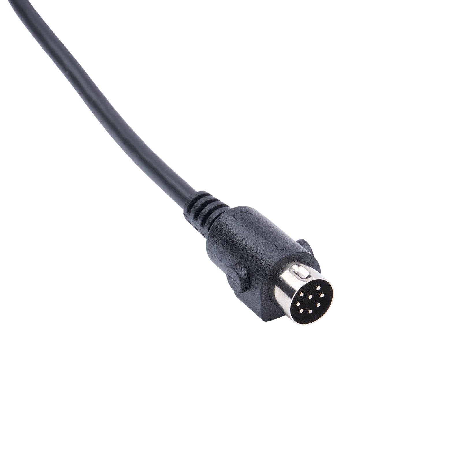 Black cable with a 7-pin connector on a white background
