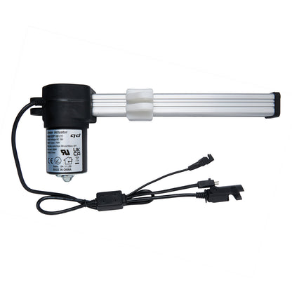 A black linear actuator for recliner or lift chair with three cables and plugs.