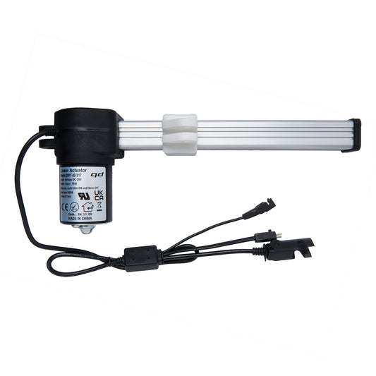 A black linear actuator for recliner or lift chair with three cables and plugs.