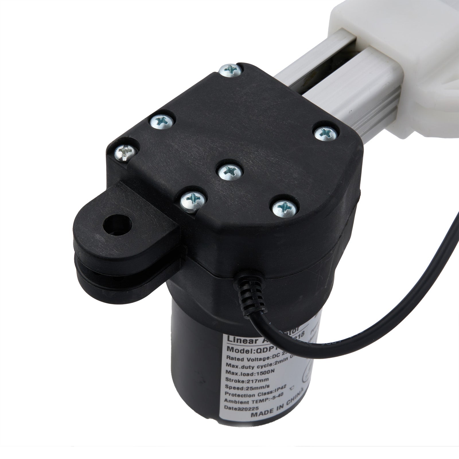 Black pump with visible branding on a white background
