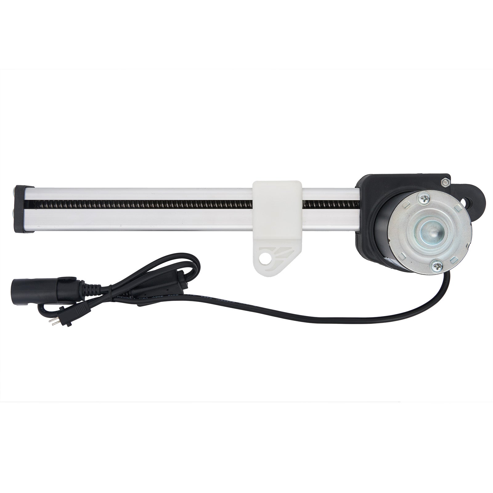 Mechanical slider with a camera mount on a white background