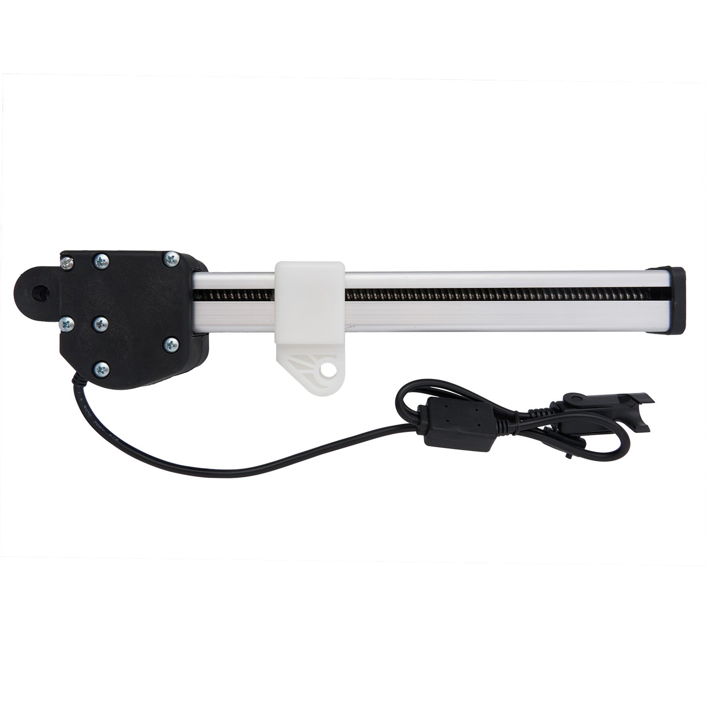 Mechanical arm with a cable on a white background