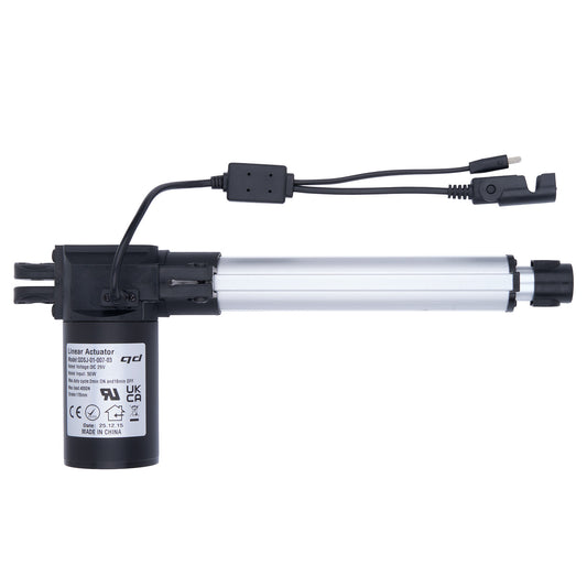 Linear actuator with cables on a white background