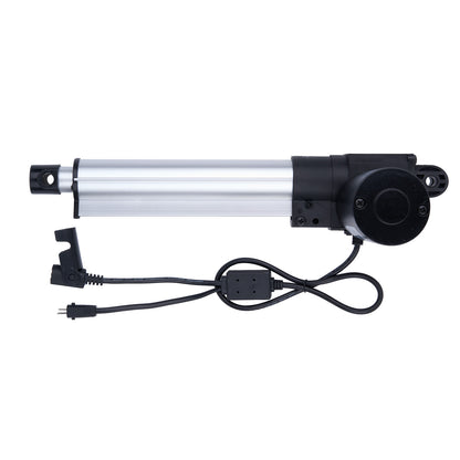 Linear actuator with wiring on a white background