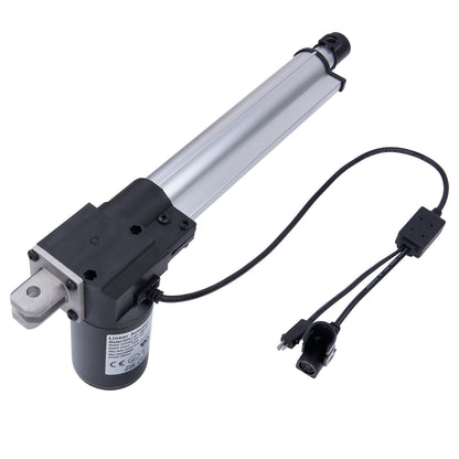 Linear actuator with cable on a white background