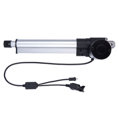 Linear actuator with wiring on a white background