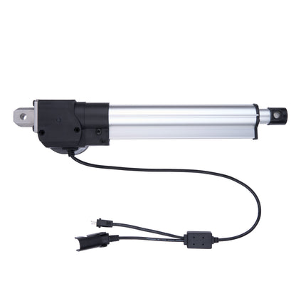 Linear actuator with wiring on a white background
