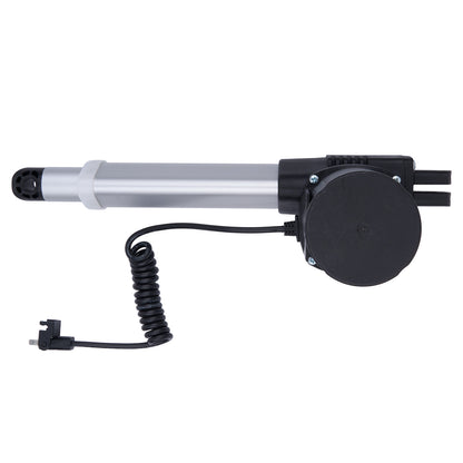 Mechanical actuator with coiled cable on a white background