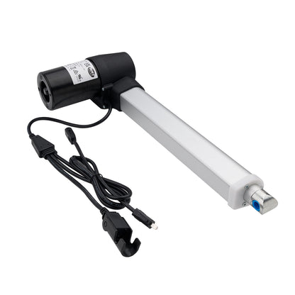Linear actuator with cable on a white background
