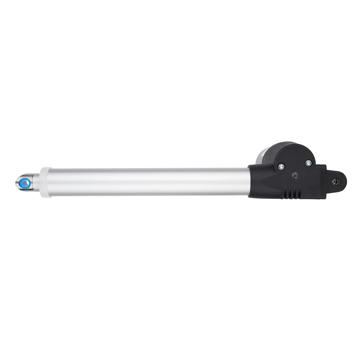 Chef's knife with a black handle on a white background