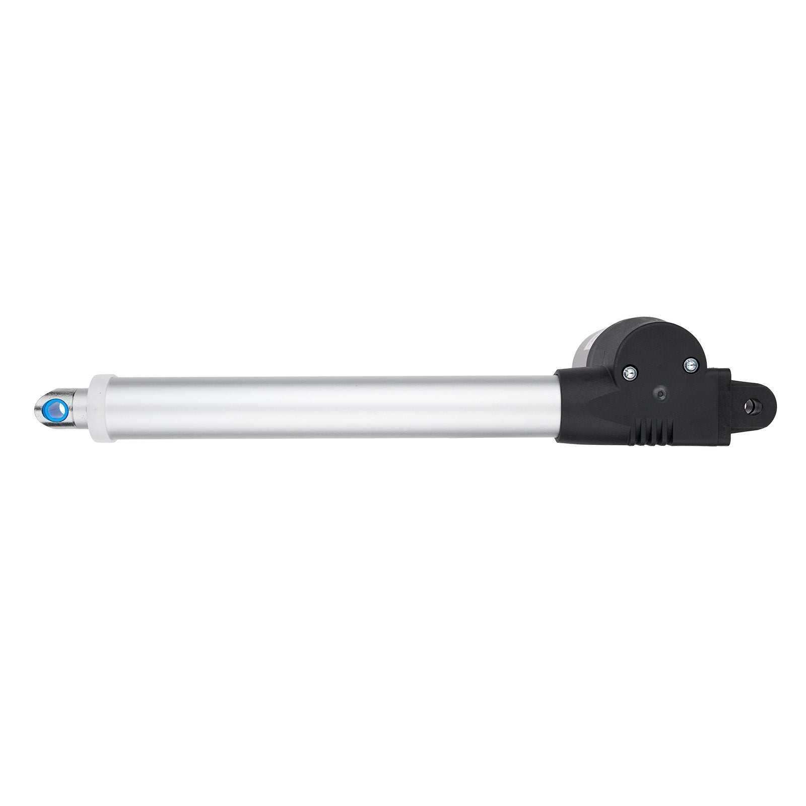 Chef's knife with a black handle on a white background
