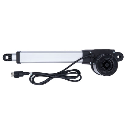 Electrical actuator with cable and plug on a white background