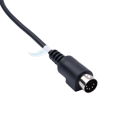 Black cable connector on a white background